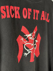 ULTIMATE VINTAGE GRAIL: 90s ERD REFERENCE SICK OF IT ALL “WHEN THE PAIN STRIKES” NEW YORK HARDCORE OPIUM DEN LOGO SHIRT