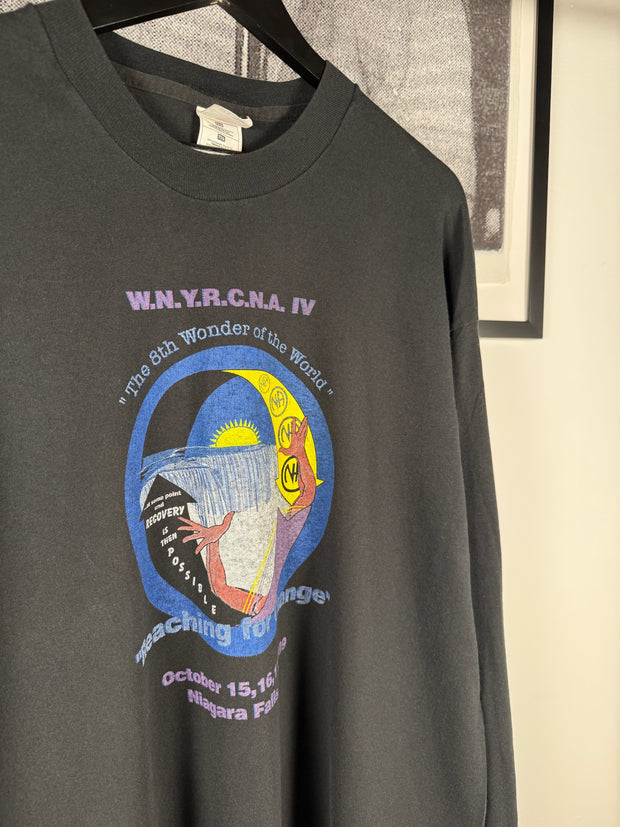 VINTAGE ERD-STYLE GRAIL: 90s NARCOTICS ANONYMOUS NA LOGO OVERSIZED LONG SLEEVE