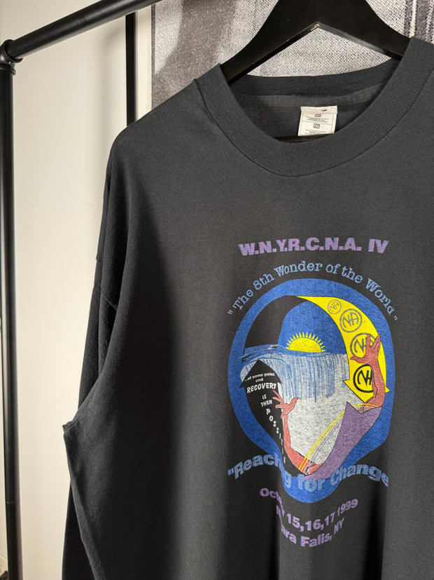 VINTAGE ERD-STYLE GRAIL: 90s NARCOTICS ANONYMOUS NA LOGO OVERSIZED LONG SLEEVE