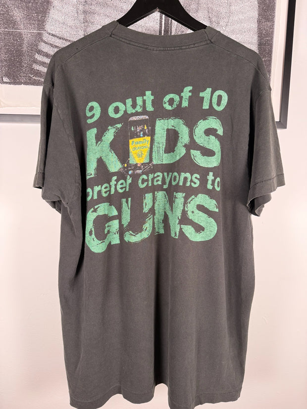 ULTIMATE VINTAGE GRAIL PEARL JAM CHOICES “9 OUT OF 10 KIDS PREFER CRAYONS TO GUNS” SHIRT