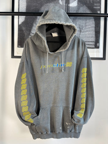 ULTIMATE VINTAGE GRAIL 90’s VINTAGE THRASHED PORN STAR SKATEBOARDS RACING 69 HOODIE