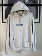 90s PORNSTAR HOODIE WHITE EMBROIDERED LOGO