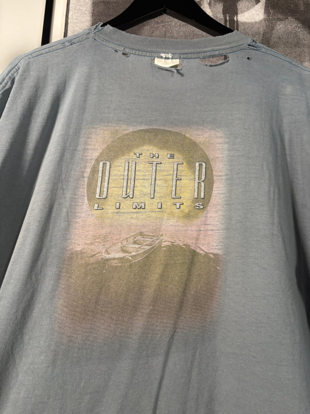 90’s THRASHED “WE WILL CONTROL ALL THAT YOU SEE AND HEAR” OVERSIZED THE OUTER LIMITS MGM SHIRT
