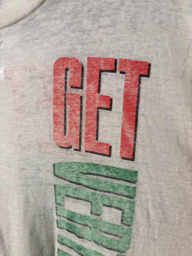 PERFECTLY SEMI SHEER WHITE "GET VERTICAL" MOUNTAIN DEW SHIRT