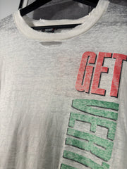 PERFECTLY SEMI SHEER WHITE "GET VERTICAL" MOUNTAIN DEW SHIRT