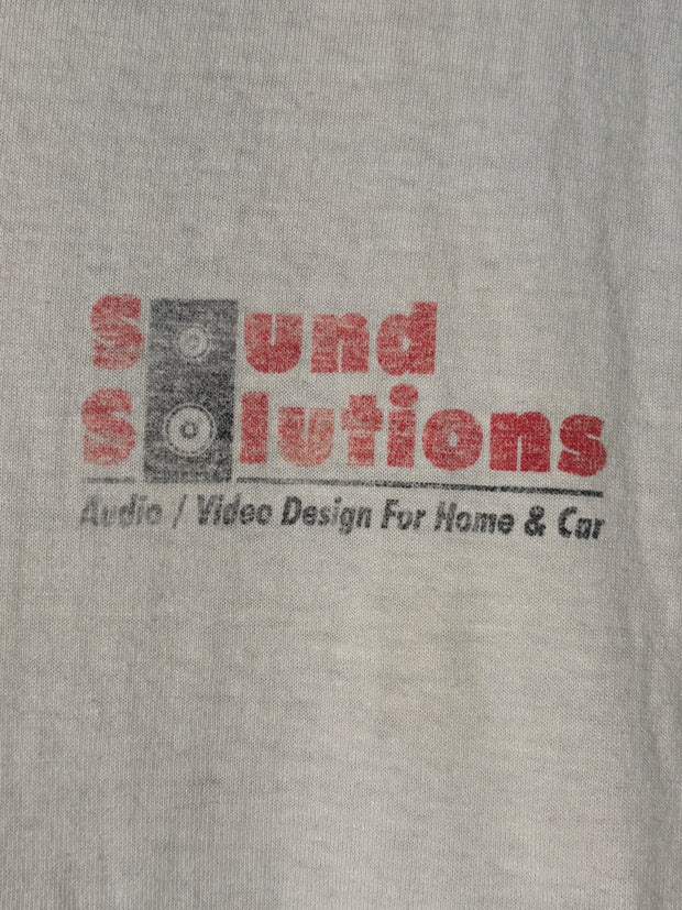 PERFECTLY SEMI SHEER ULTRA-FADED "SOUND SOLUTIONS" VETEMENTS STYLE SHIRT