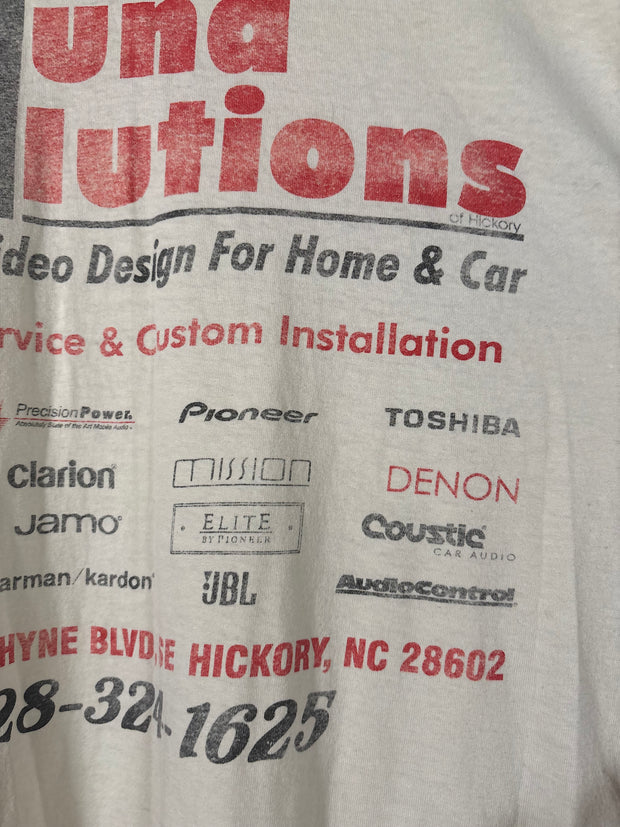PERFECTLY SEMI SHEER ULTRA-FADED "SOUND SOLUTIONS" VETEMENTS STYLE SHIRT