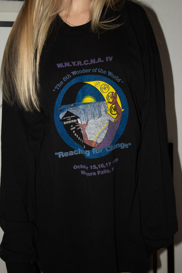 VINTAGE ERD-STYLE GRAIL: 90s NARCOTICS ANONYMOUS NA LOGO OVERSIZED LONG SLEEVE