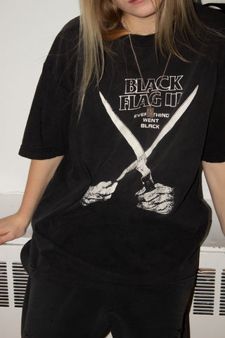 90s PERFECTLY FADED & THRASHED BLACK FLAG “EVERYTHING WENT BLACK” SHIRT