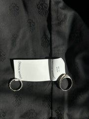 RARE SHEARLING COLLAR PLAID WOOL JACKET W/ SILK LINING & .925 SILVER HARDWARE